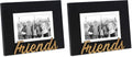 Isaac Jacobs Black Wood Sentiments “Friends” Picture Frame, 5x7 inch with Mat, Photo Gift for Friend, Display on Tabletop, Desk (Black, 5x7 (Matted 4x6)) (Pack of 2)