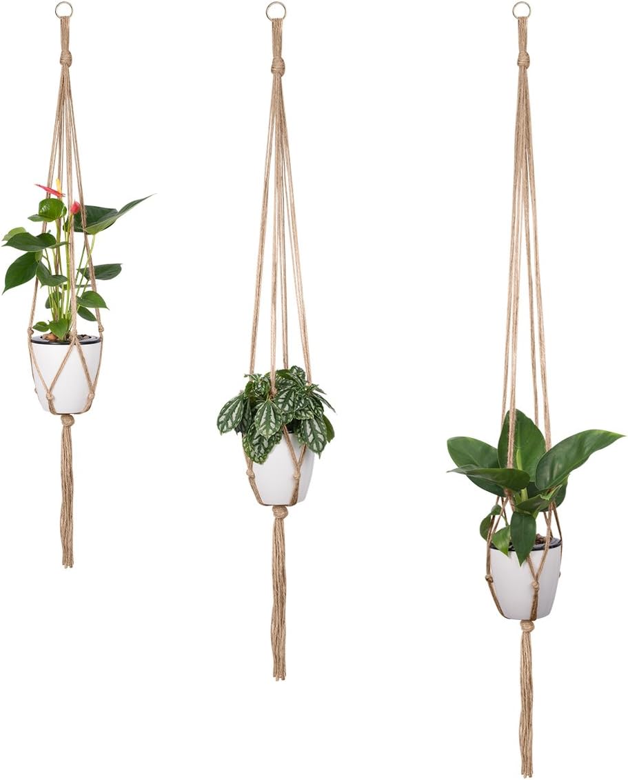 Plant Hangers Indoor Macrame Hanging Planter Holder 6 Pack, 3 Sizes