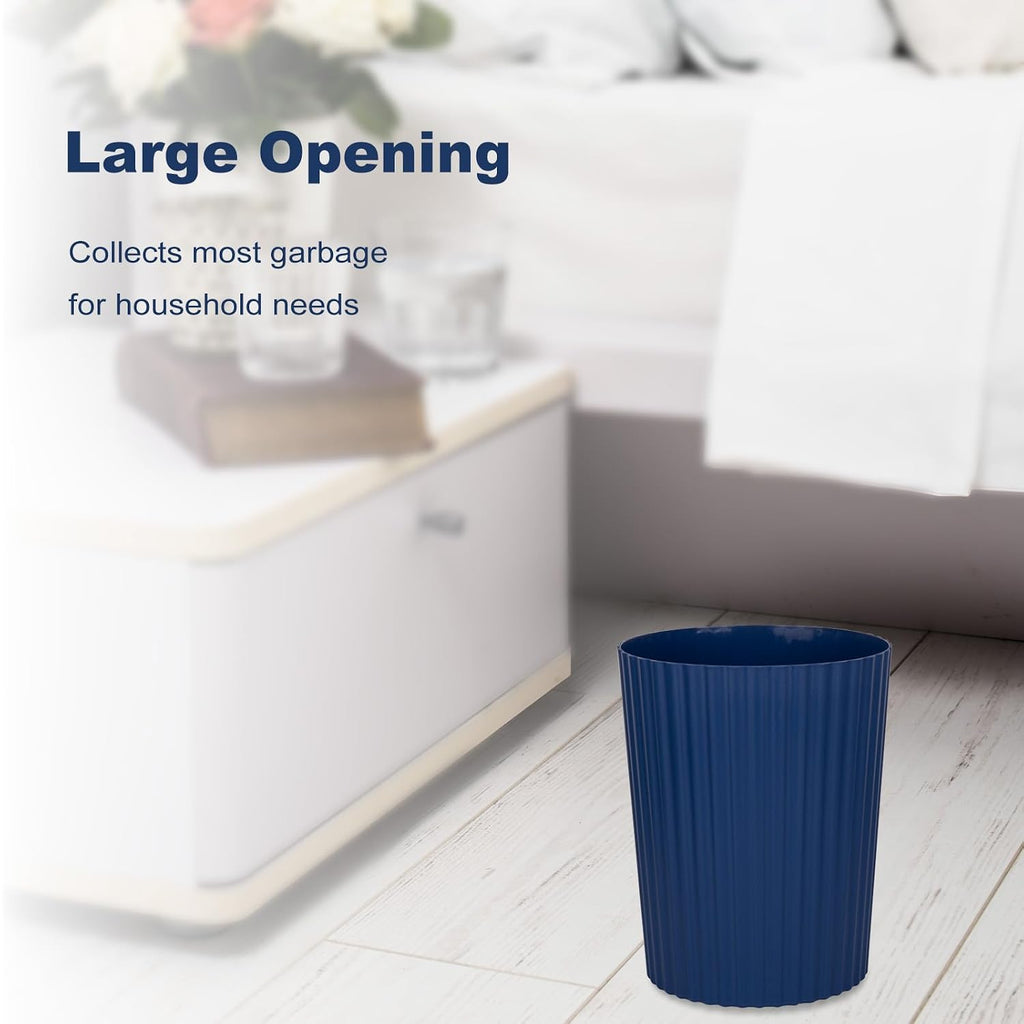 Small Bathroom Trash Can Plastic Wastebasket Garbage Can Navy Blue 2 Pack