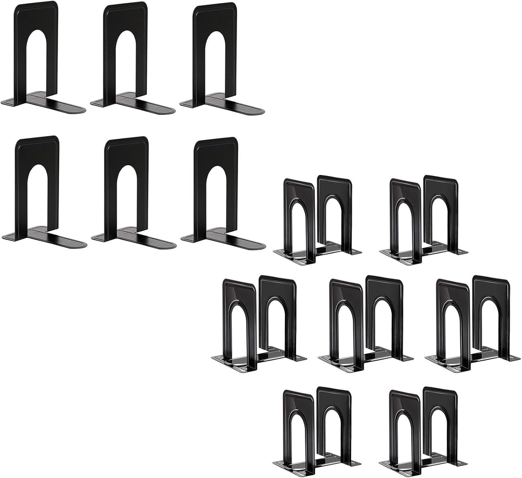HappyHapi Bookends, Book Ends, Metal Bookends for Shelves, Non-Skid Book End Supports, Heavy Duty Book Holders for Office Kitchen Home Library, 5.7X 4.9 X 6.5 in