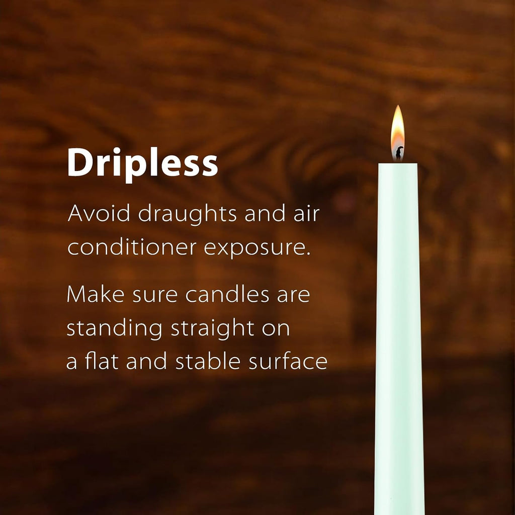 BEARAE Taper Candles, 12 Inch 6 Pack Candle Sticks Smokeless Dripless Unscented Candlesticks, Long Tapered Candles for Wedding Dinner Birthday Ritual Prayer Meditation, 8 Hours Long Burning