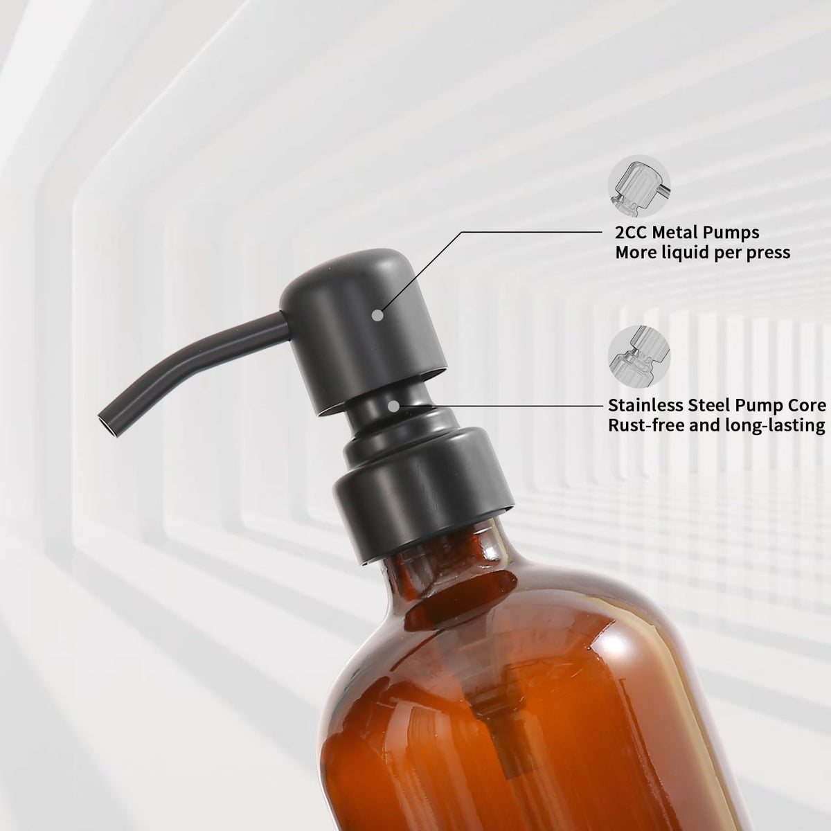 Prus Waso Amber Soap Dispenser Set