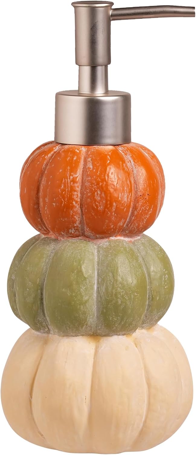 Fall Stacked Pumpkins Hand Soap Lotion Liquid Dispenser Bathroom