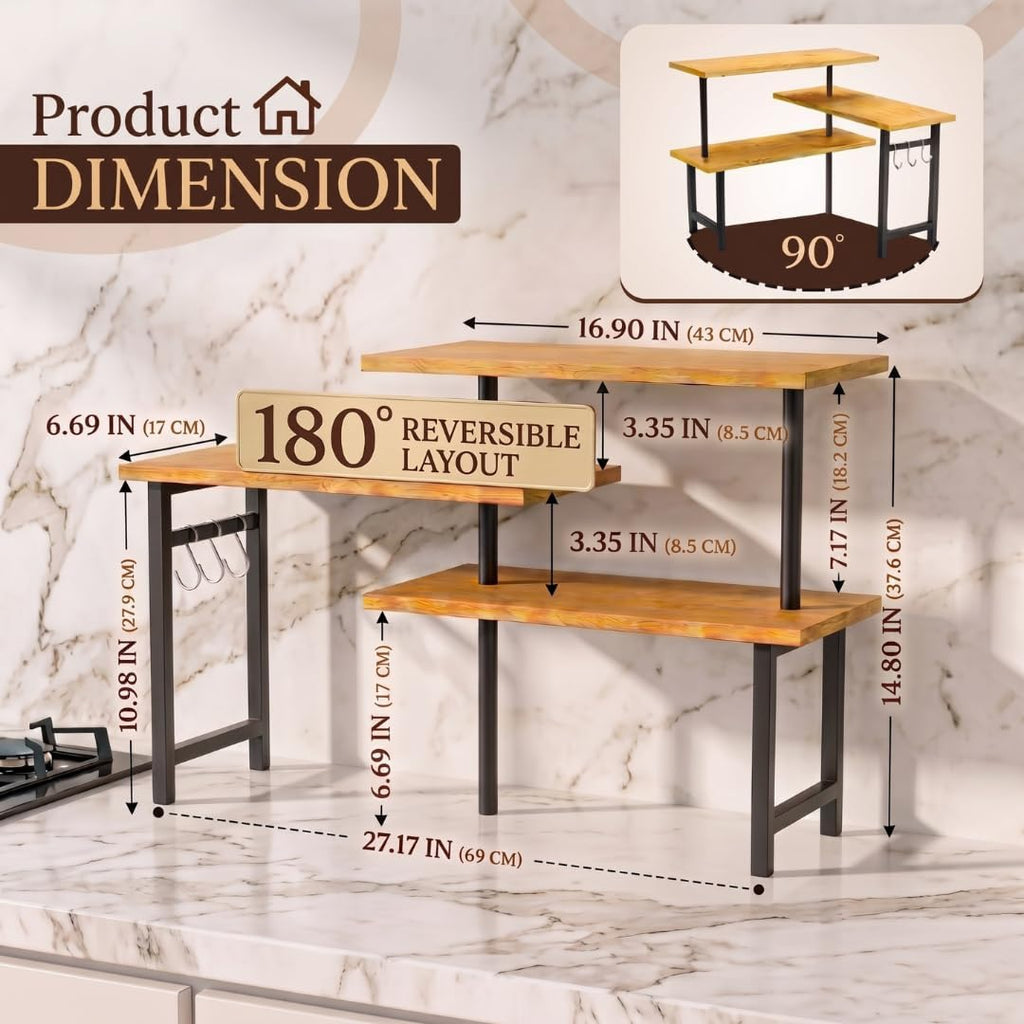 3-Tier Bamboo Corner Organizer Countertop Shelf