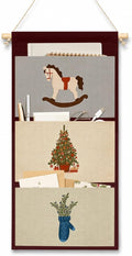 IAXIC Christmas Decor Rocking Horse Tree Mitten Canvas Wall Art Organizer