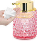 Foaming Soap Dispenser 10 Oz Pink Glass Hand Soap Dispenser