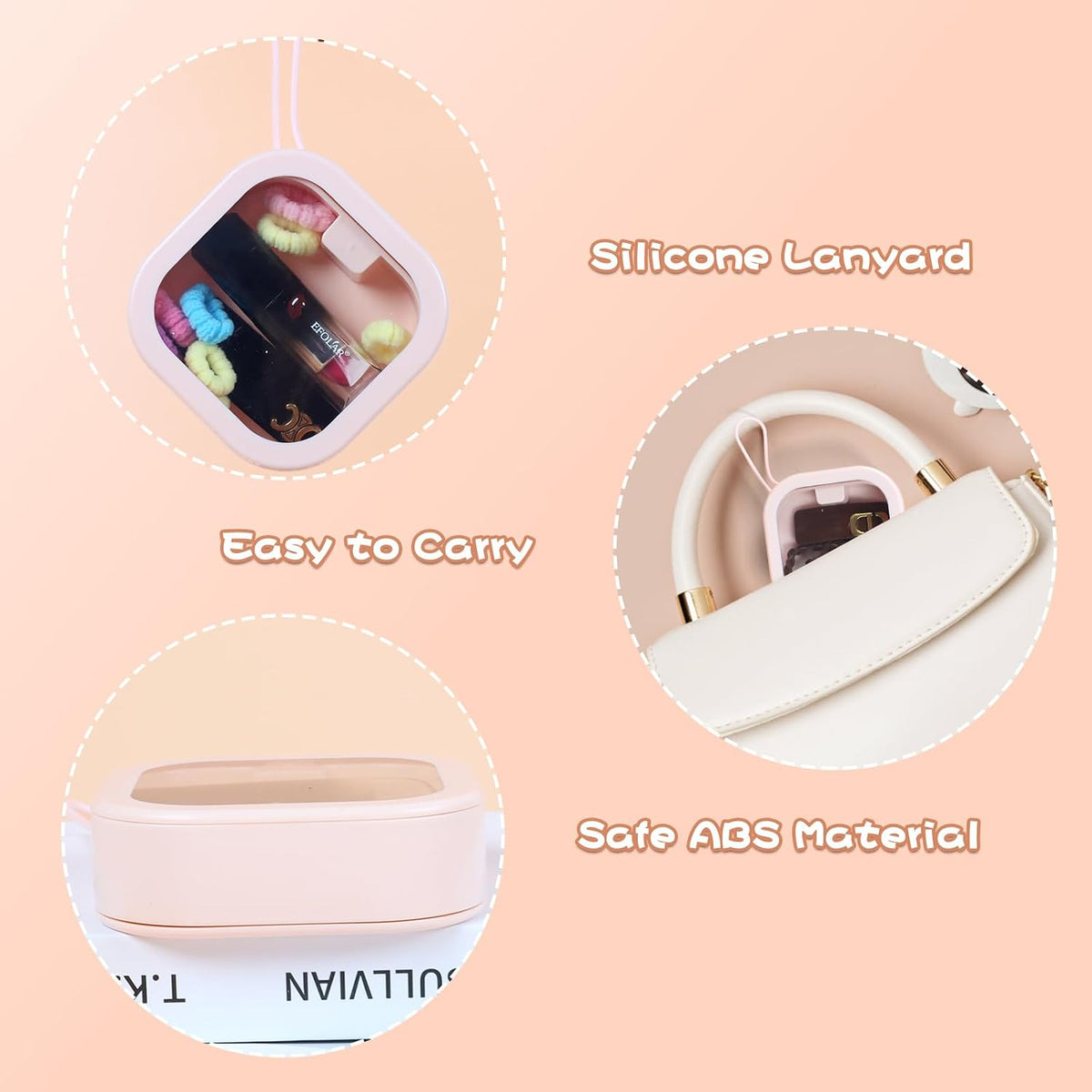 Hair Tie Organizer, Small Portable Hair Accessories Storage Can Be Stackable Or Hung On The Wall, Small Items Holder Hair Tie Organizer for Jewelry Hair Stuff Hair Clip Hair Tie Cotton Swab Desktop