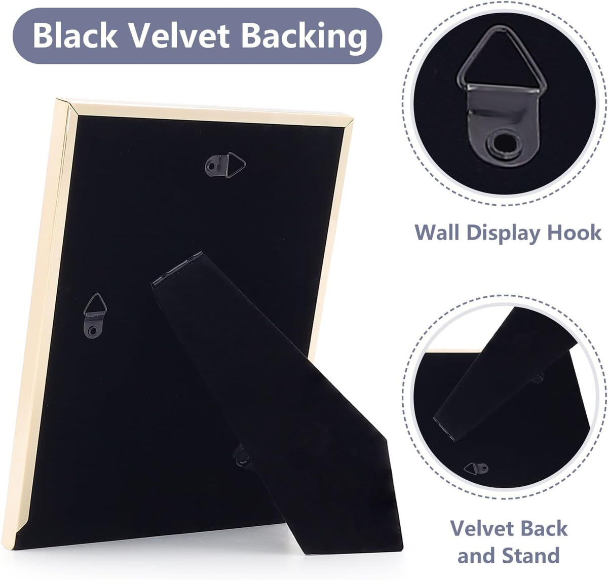 Premium Metal Picture Frame 4x6 Inches with Velvet Back Cover - Elegant and Durable Photo Frame for Displaying Cherished Memories, Perfect as Desk Decor, Home Office Accessory,Blue picture frame