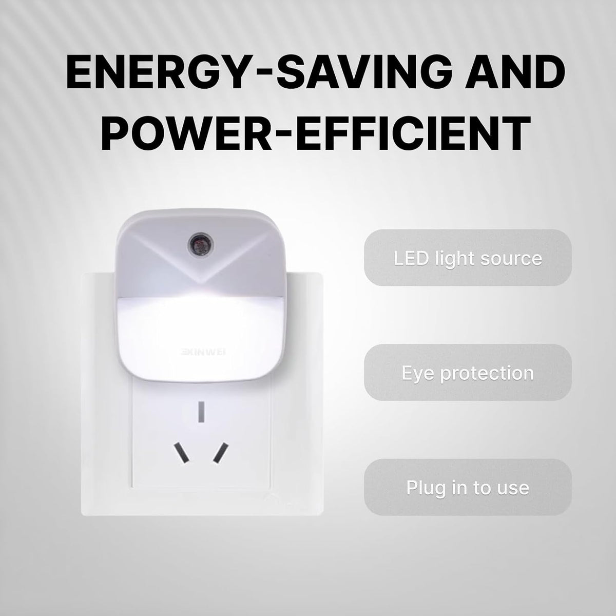 Night Lights Plug into Wall, Automatic LED Night Light with Dusk to Dawn Sensor, Modern V-Groove Design Square Night Lite for Hallway, 0.4W Plug-in Night Lights, 4-Pack (White Light)