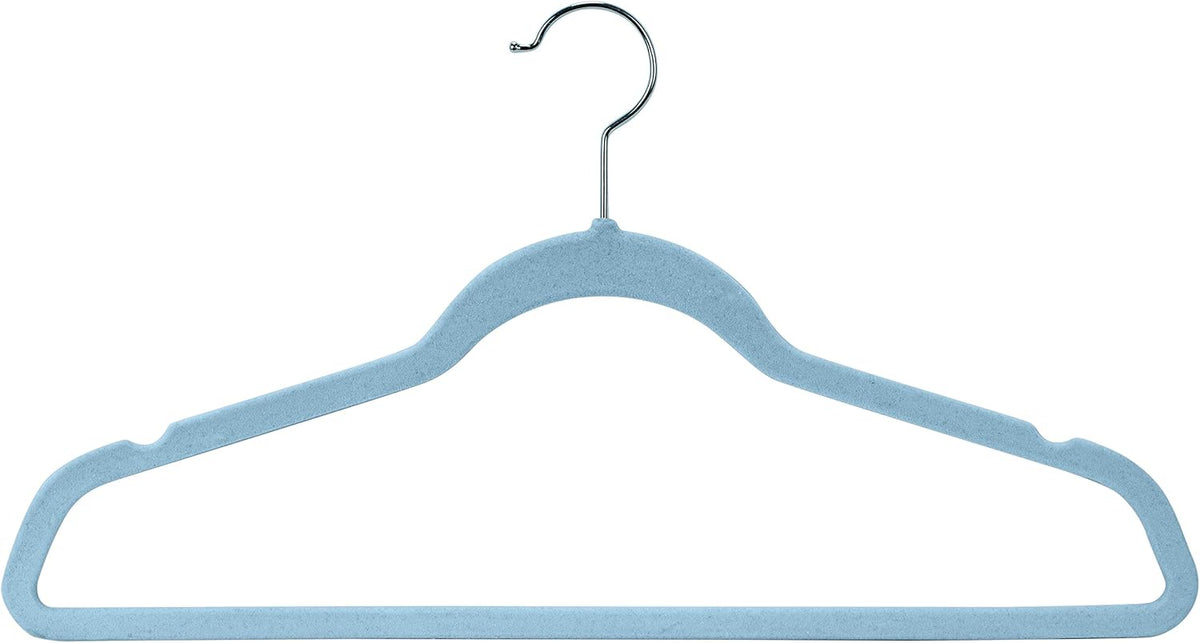 Laura Ashley Kids Velvet Hangers| 25 Pack | Durable | Lightweight | Light Blue | Non-Slip | Closet Organization | Holds 10lbs