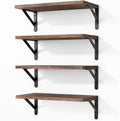 Fixwal Wall Floating Shelves for Home Decor (Brown, Set of 4, 16.5 Inch)