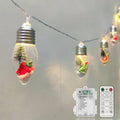 Christmas Lights Indoor 8Ft 12 LED Snow Globe String Lights Battery Operated with Timer, Christmas String Light Indoor for Bedroom Porch Garden Party Fireplace Xmas Decor