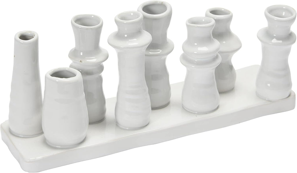 Bloomingville Stoneware Multi Vase with 8 Sections, White