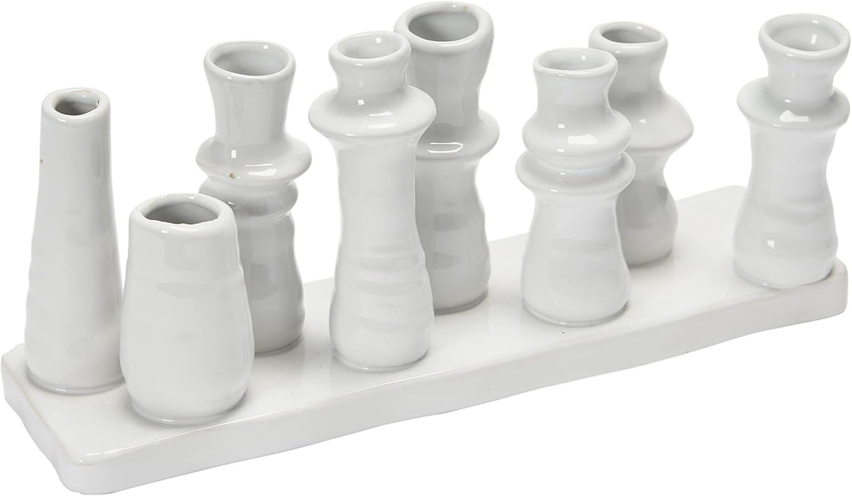 Bloomingville Stoneware Multi Vase with 8 Sections, White