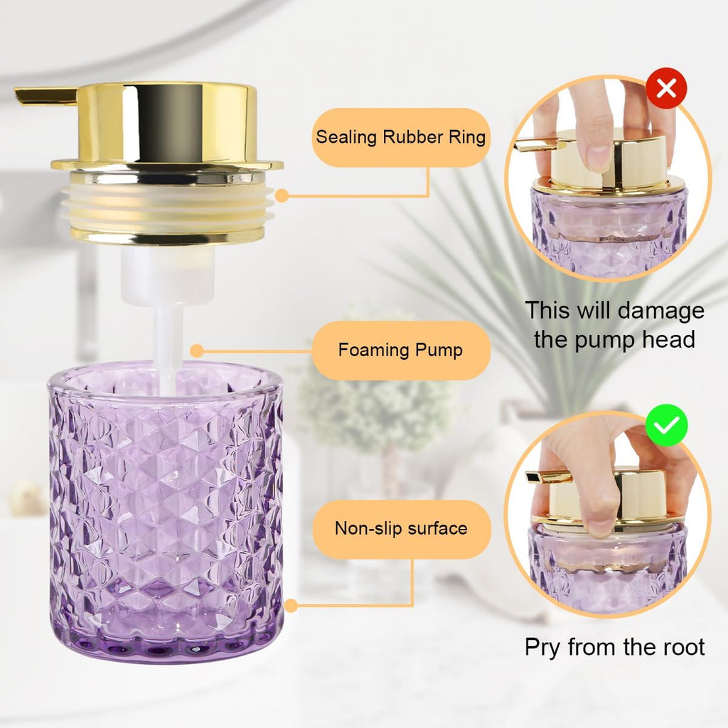 Foaming Soap Dispenser 10 Oz Purple Glass Hand Soap Dispenser