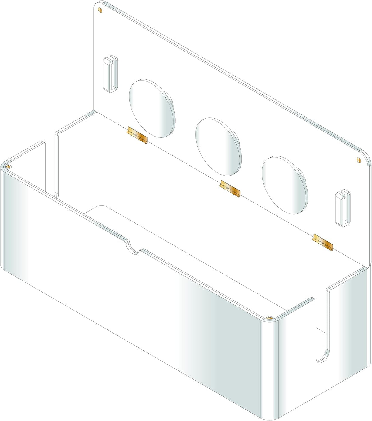russell+hazel Acrylic Cable Management Box with Hinged Lid, Clear