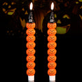 Halloween Pumpkins Flameless Taper Candles with 6H Timer