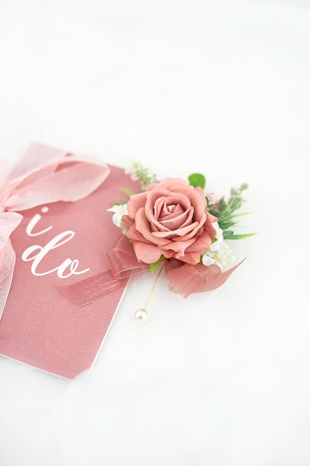 Dusty Rose Corsage and Boutonniere Set Girl Prom Corsage Wristlet