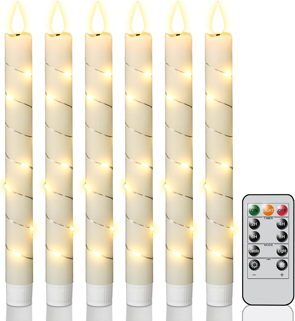 Flameless Taper Candles Battery Operated LED Candlesticks with Remote Wax