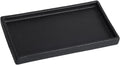 Bathroom Vanity Tray - 11'' Ceramic Rough-Textured Rectangle Countertop Tray, Heavy-Duty Organizer Plate for Perfume, Jewelry, Candles, Soap Dispenser, Kitchen Decorative Stone Trays, Black