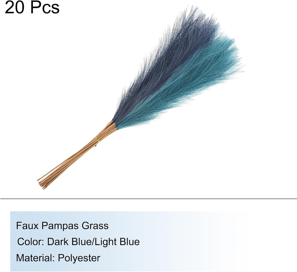MECCANIXITY Faux Pampas Grass 21" Fake Pampas Grass Decor 20Pcs