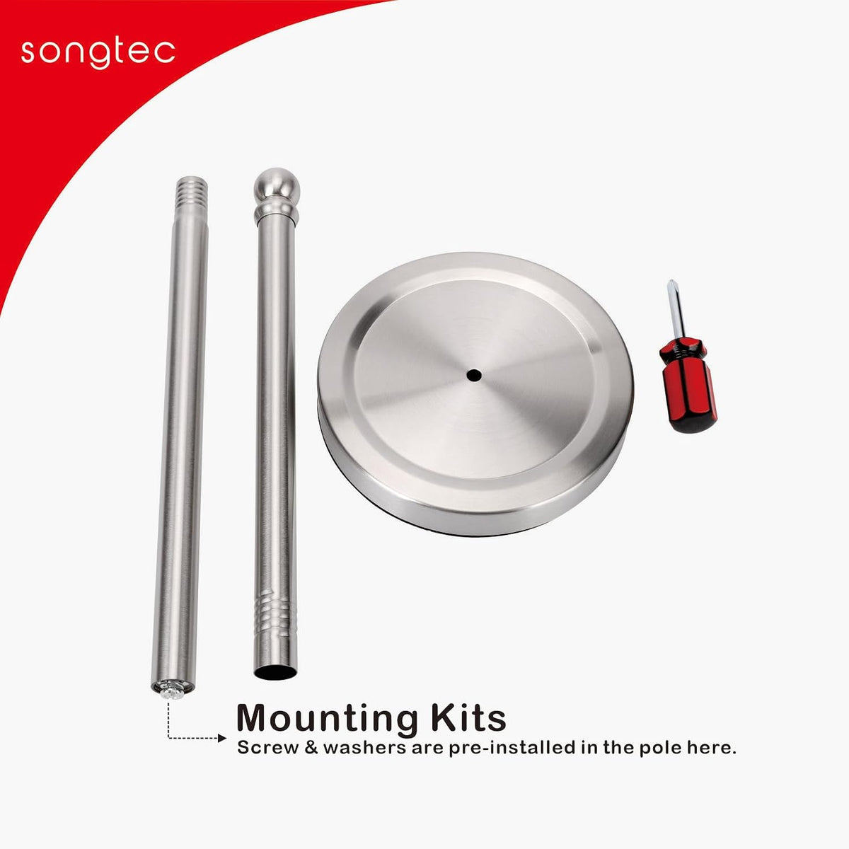 Songtec Toilet Paper Holder Stand Reserve for Bathroom, Floor Standing TP Holder for 4/5 Rolls, Stainless Steel (Brushed Nickel)