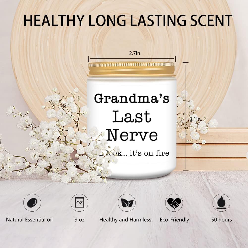 Homsolver Gifts for Grandma from Grandkids, Funny Grandma Gifts, Best Grandma Christmas Gifts, Thanksgiving Retirement Gift, Birthday Gifts for Grandma, Perfect Lavender Scented Candles