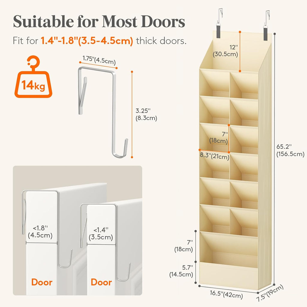 Lifewit 8 Tier Over the Door Shoe Organizer Cabinets, 15 Large Deep Pockets