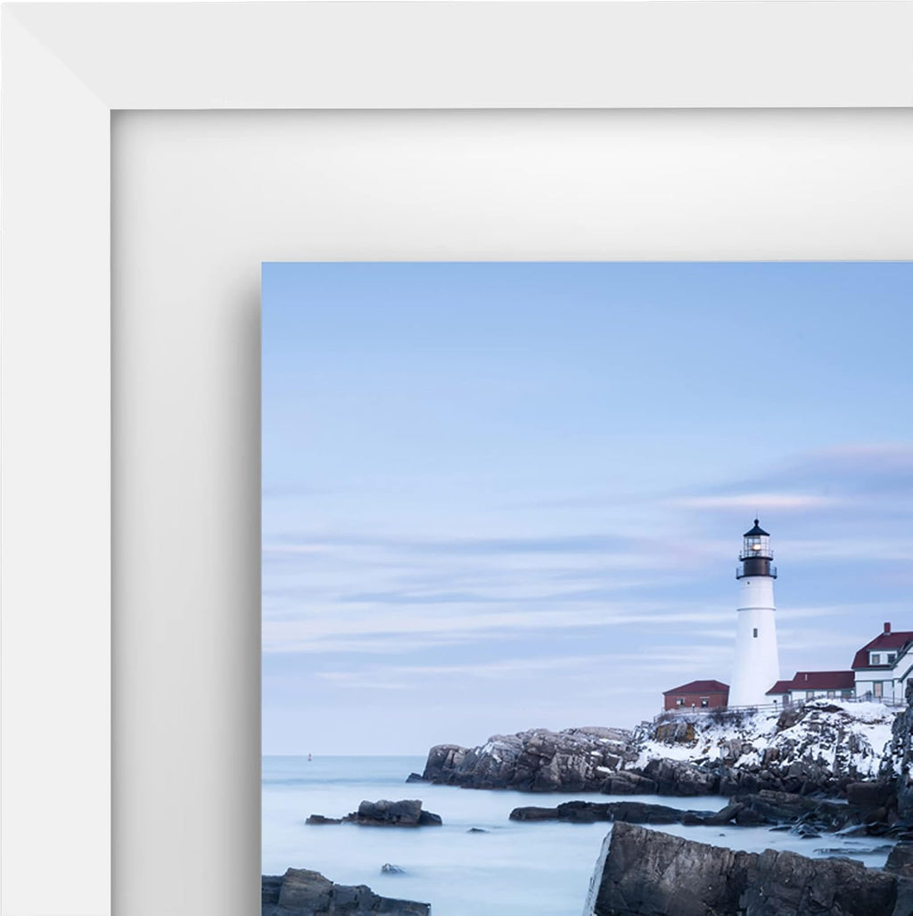Americanflat 11x14 Floating Picture Frame - Engineered Wood - White