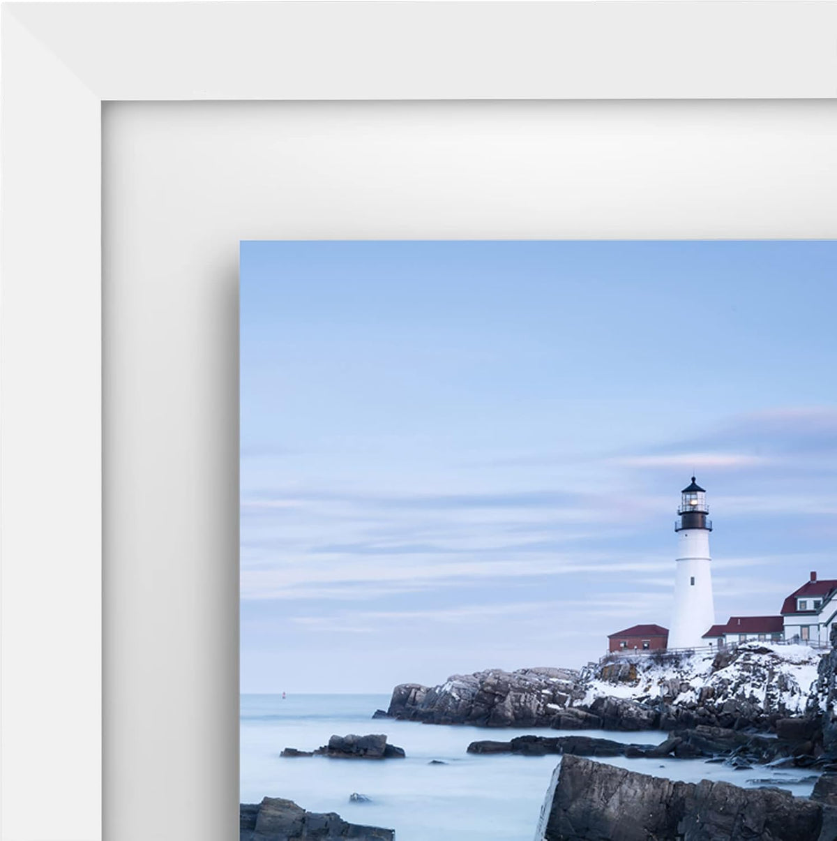 Americanflat 11x14 Floating Picture Frame - Engineered Wood - White