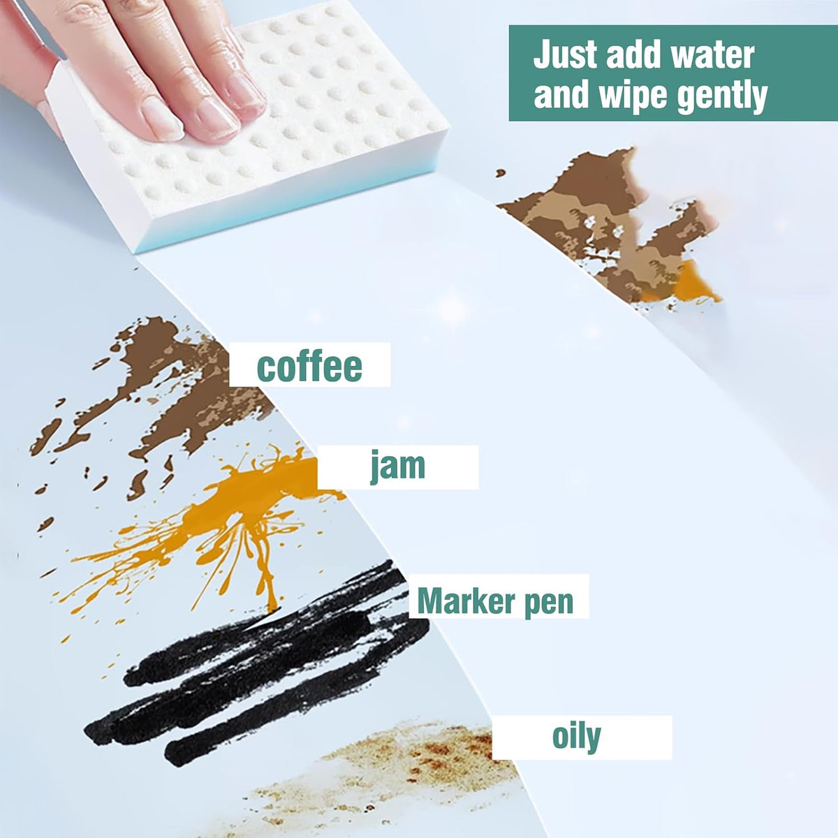 Magic Sponges Cleaning Eraser 50 Pack, 2X Compressed Melamine Sponge Cleaner, Melamine Foam All Purpose Cleaning Pads, Heavy Duty Stain Remover for Home Kitchen Bathroom Sneaker Car