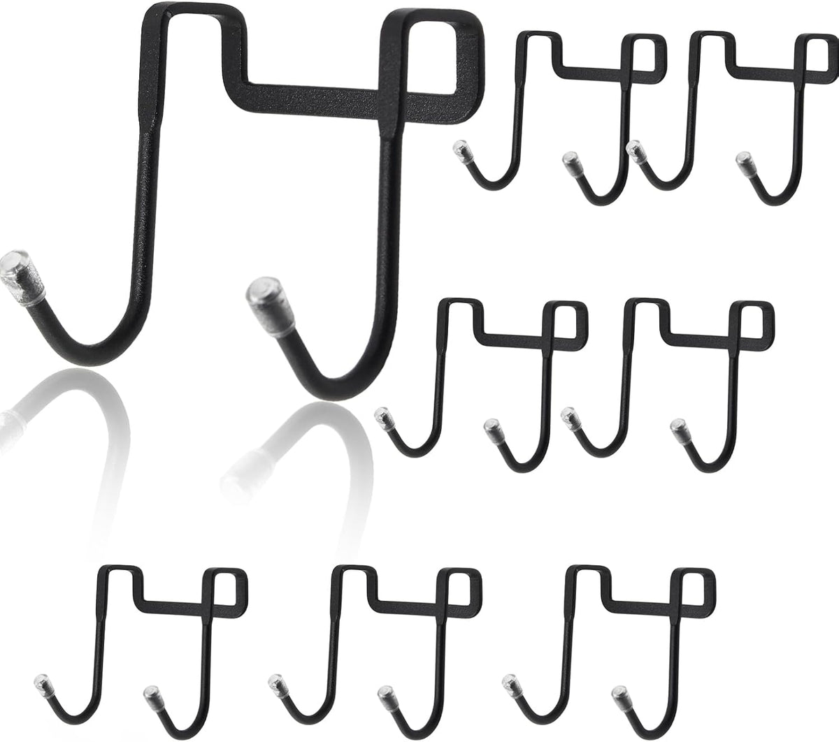 8 Pcs Over Cabinet Door Hooks, Black