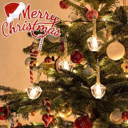 Couah Christmas Bubble Lights,Vintage Light String Set 11Ft 7 Clear Bubble Fluids with Gold Glitter C7/E12 Candelabra Base UL-Listed for Holiday Christmas Lighting Green Wire