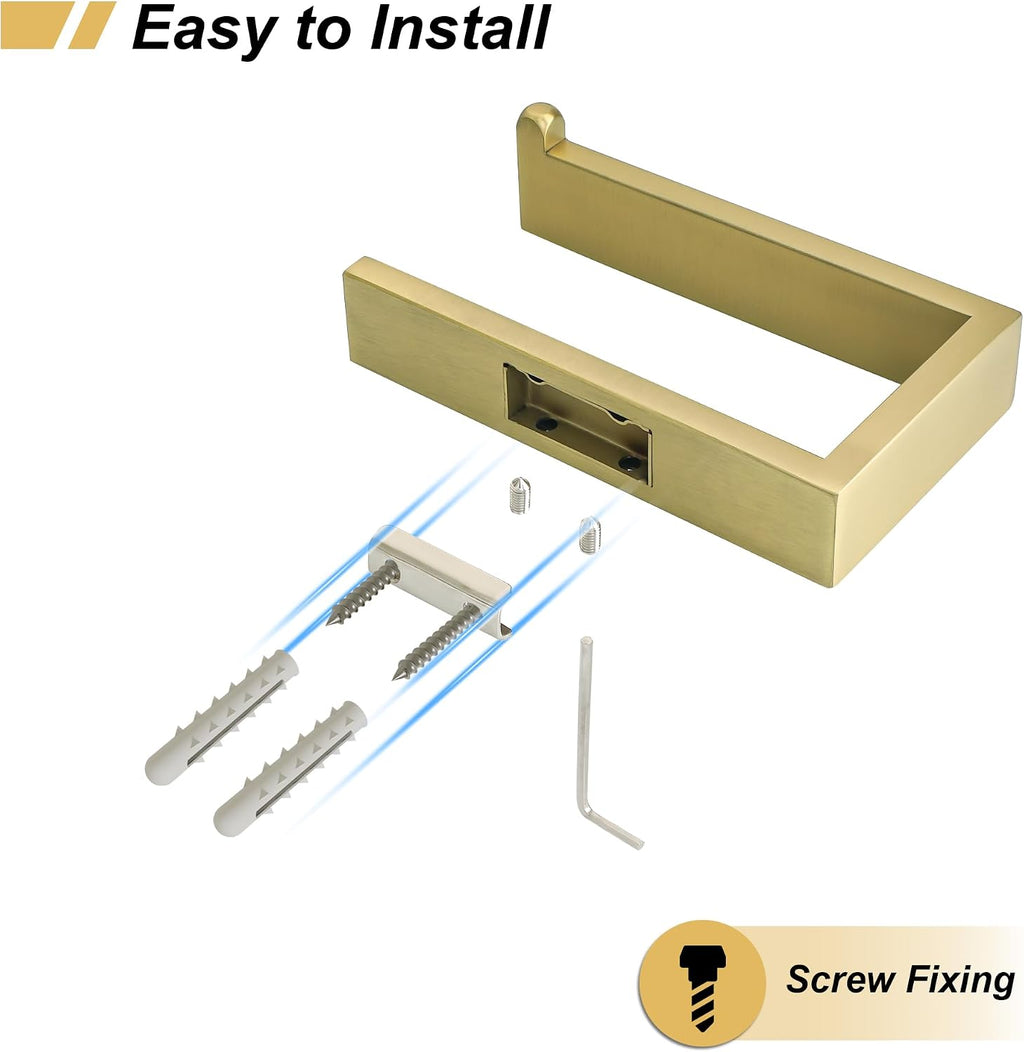 Sayayo Brushed Gold Toilet Paper Holder Wall Mount, RV Toilet Tissue Holder