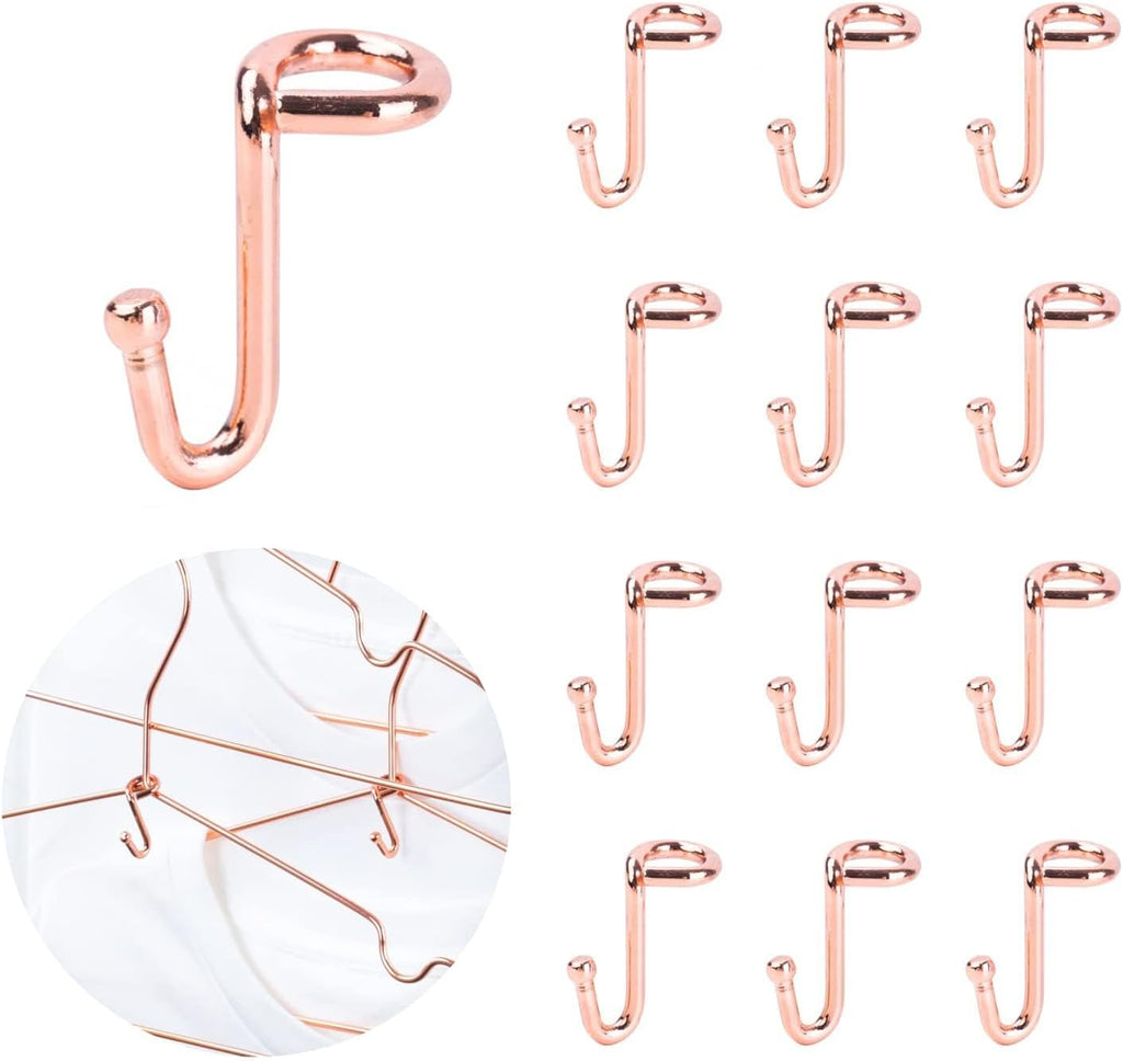 Clothes Hanger 36Pcs Connector Hooks Stable Hanger Rose Gold Metal Outfit Hangers Extender Clips Mini Cascading Hangers Hooks
