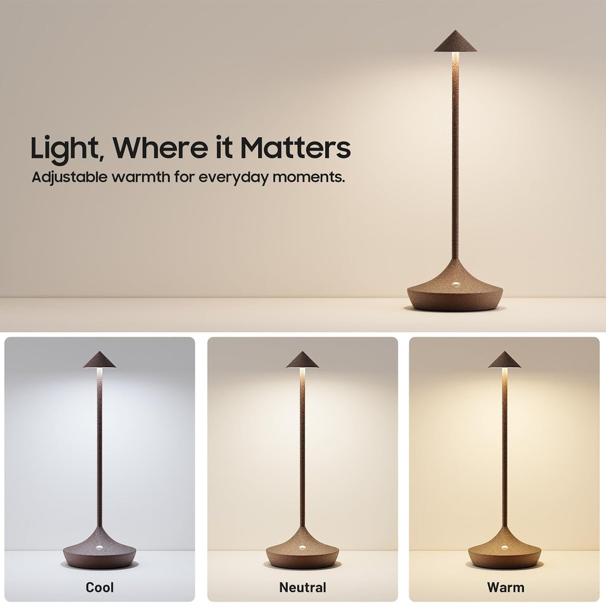 2 Pack Cordless Table Lamp, Rechargeable 6000mAh Battery Table Light