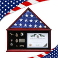 Snail Flag Display Case Large Military Shadow Box for a Folded 5'x9.5' Flag