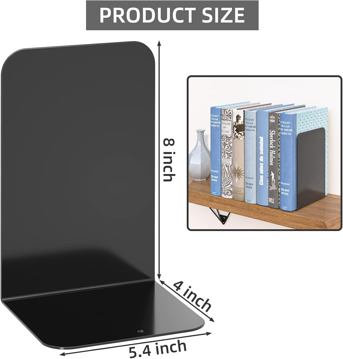 VFINE 2 Pairs Book End, Bookends for Shelves , Book Stopper for Heavy Books