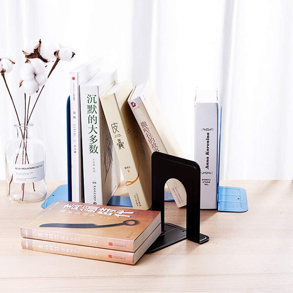 Book Ends, Metal BookEnds Heavy Duty bookend (Black 10 Pair)