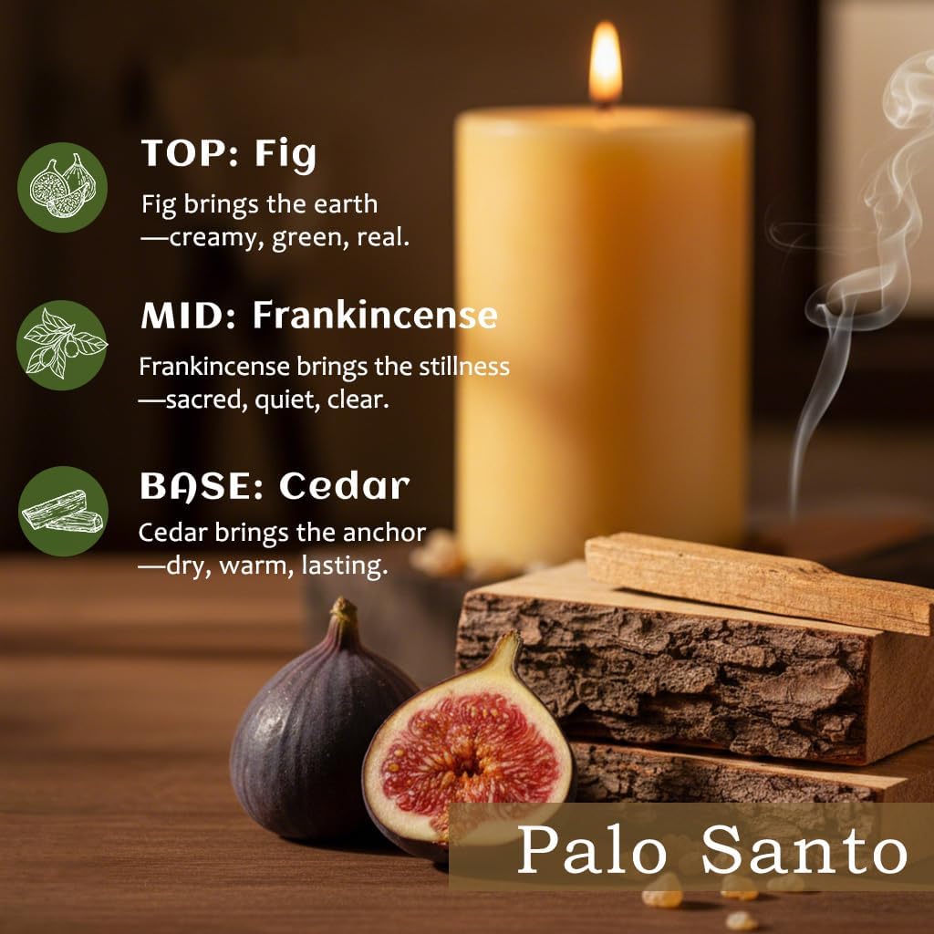 Palo Santo Beeswax Blend Pillar Candle, Up to 90 Hour