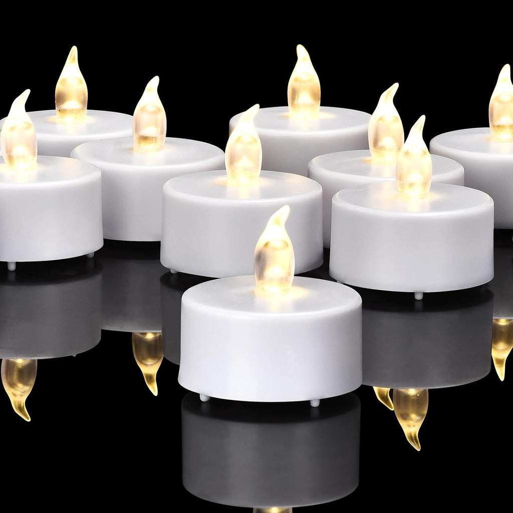 Battery Operated Flameless Tea Lights,Warm White 50Pack for Decoration