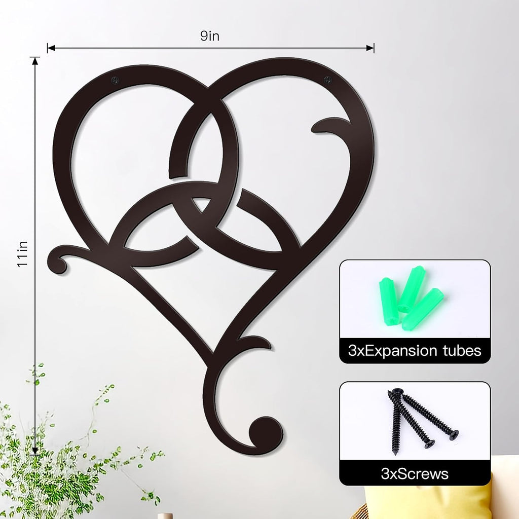 Bnesi Infinity Heart Metal Wall Art Love Signs for Home Decor Black Wall Decor Above Bed Wall Decor Minimalist Wall Art for Living Room Bedroom Bathroom Kitchen (Style L)