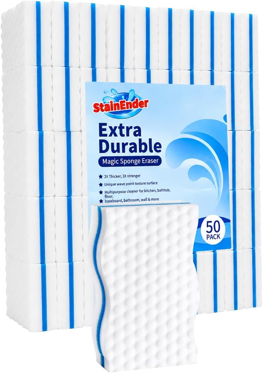 50 Pack Magic Eraser Sponge Pads, Extra Thick Melamine Sponges