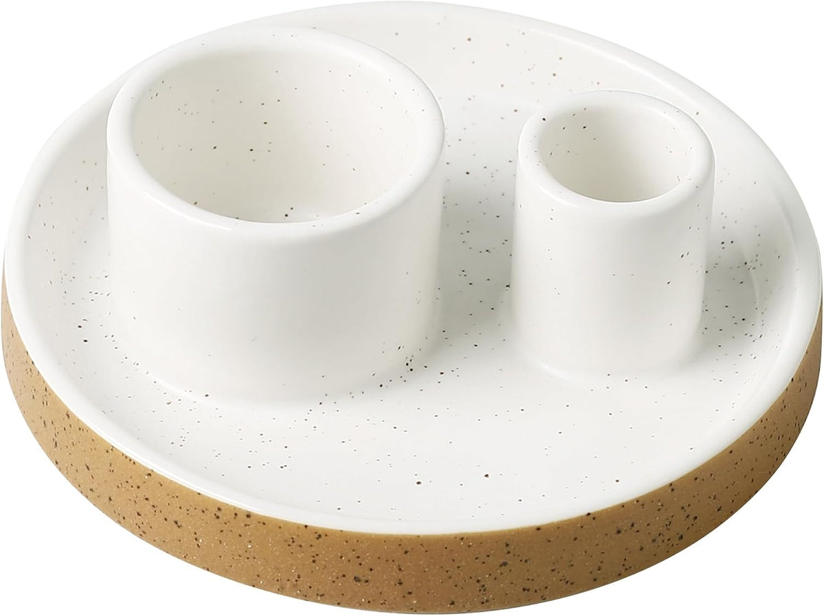 Ceramic Smudge Tray, 2 in 1 Smudging Bowl, Sage Holder, Palo Santo Holder, Incense Holder for Sage and palo Santo, Ideal for Smudging Meditation Yoga Room, Simple, Sturdy, Terracotta