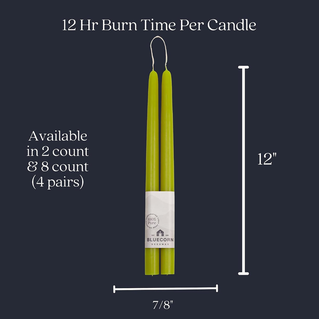 Taper Candles, 12 Inch Pistachio Green, 2 Count