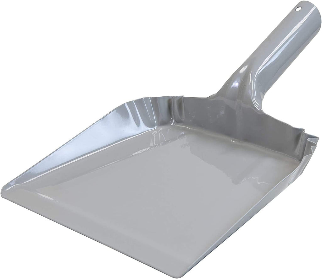 Metal Dust Pan and Brush Set Heavy Duty for Fireplace Garage Shop 9" Wide