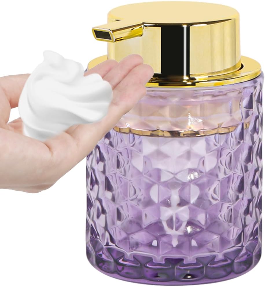 Foaming Soap Dispenser 10 Oz Purple Glass Hand Soap Dispenser