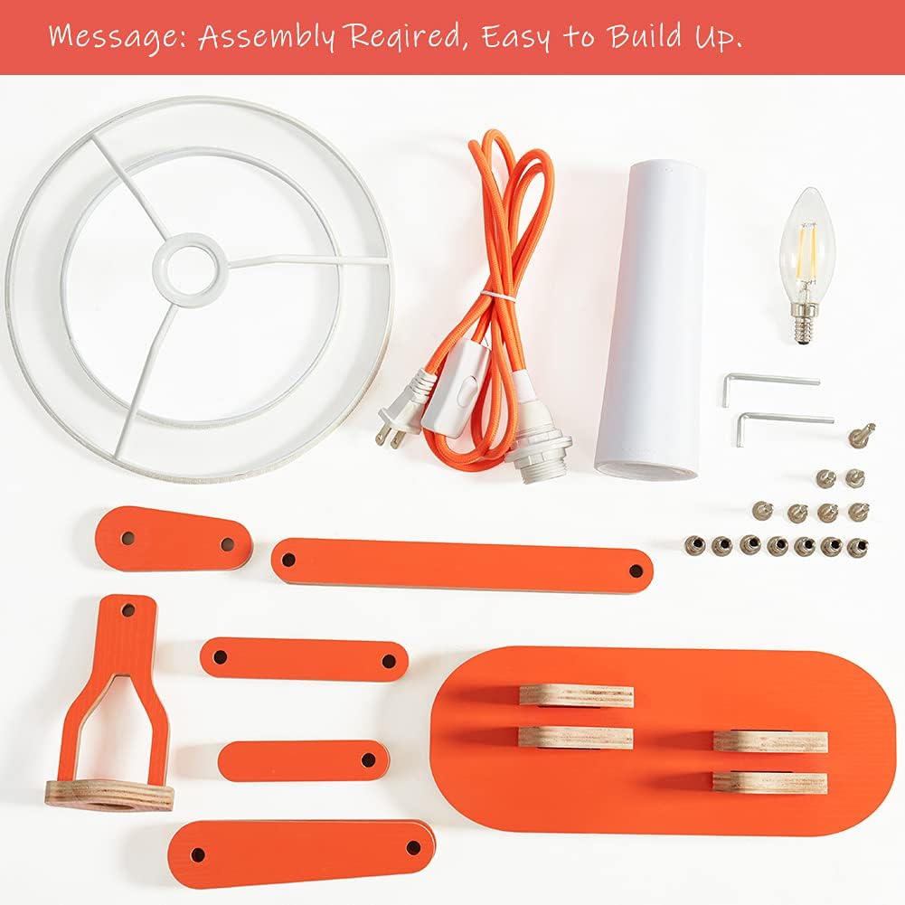 Fun Desk Lamp for Bedroom Kids Room, Oran Orange, Bulb Included