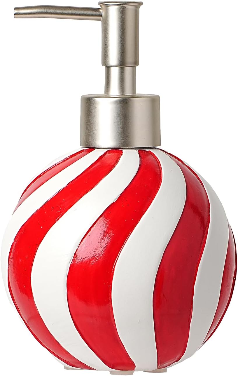 Christmas Soap Dispenser, Red Winter Hand Liquid Dispenser Bathroom