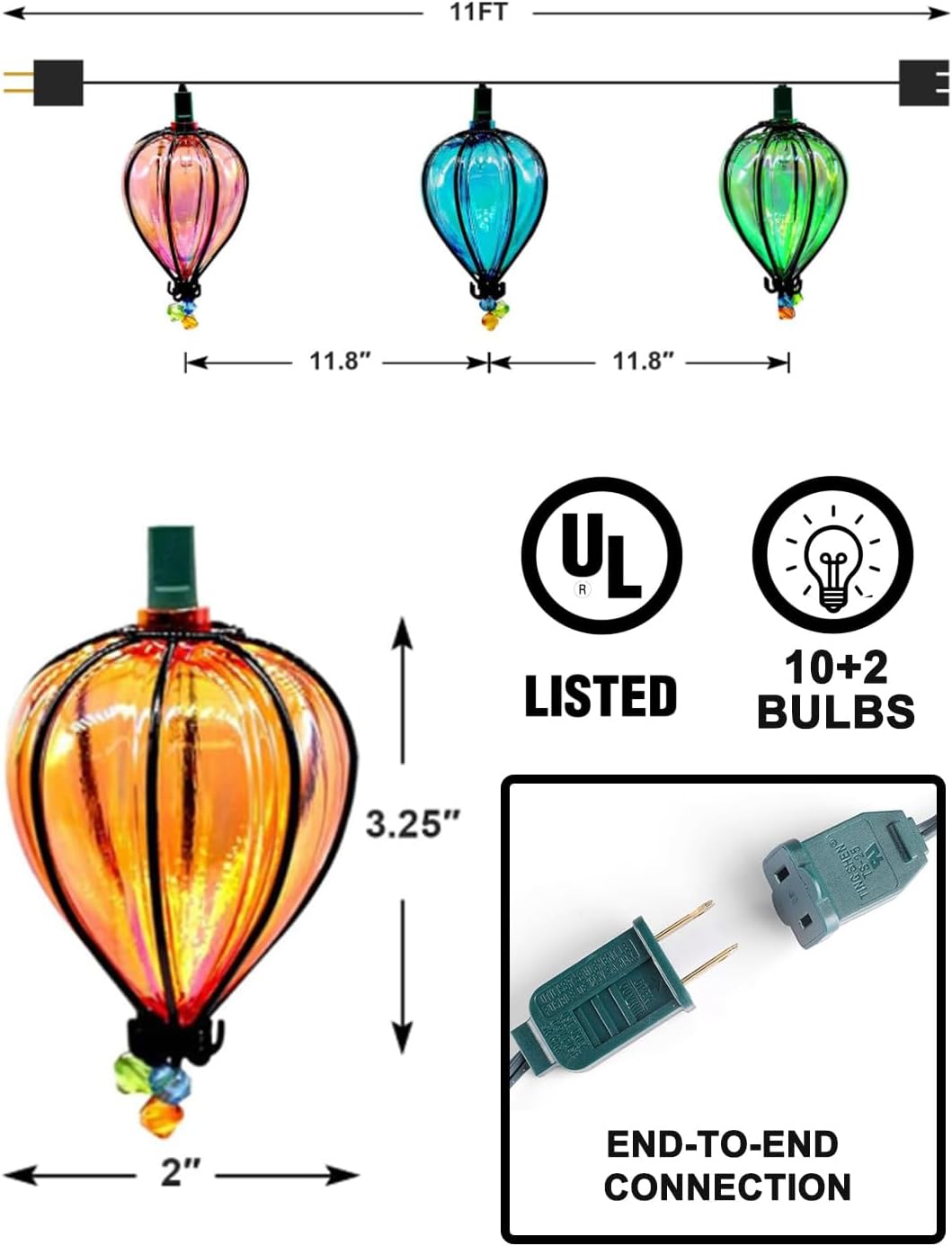 11FT Multicolor Outdoor String Lights, Decorative Patio Lights LED